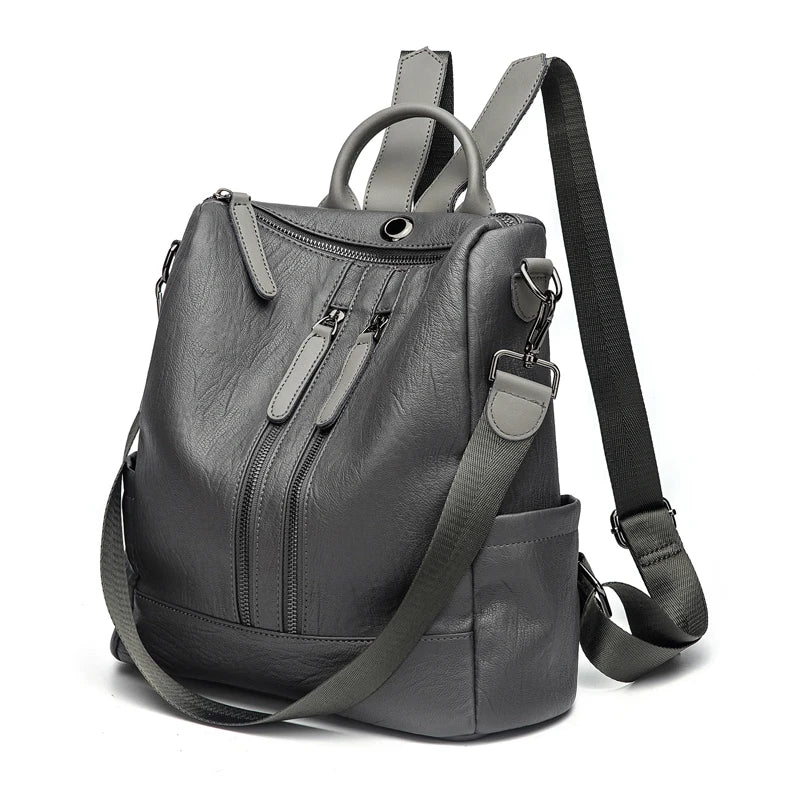 Women Leather Backpacks High Rucksacks Girls Travel Bagpack Ladies Sac Dos