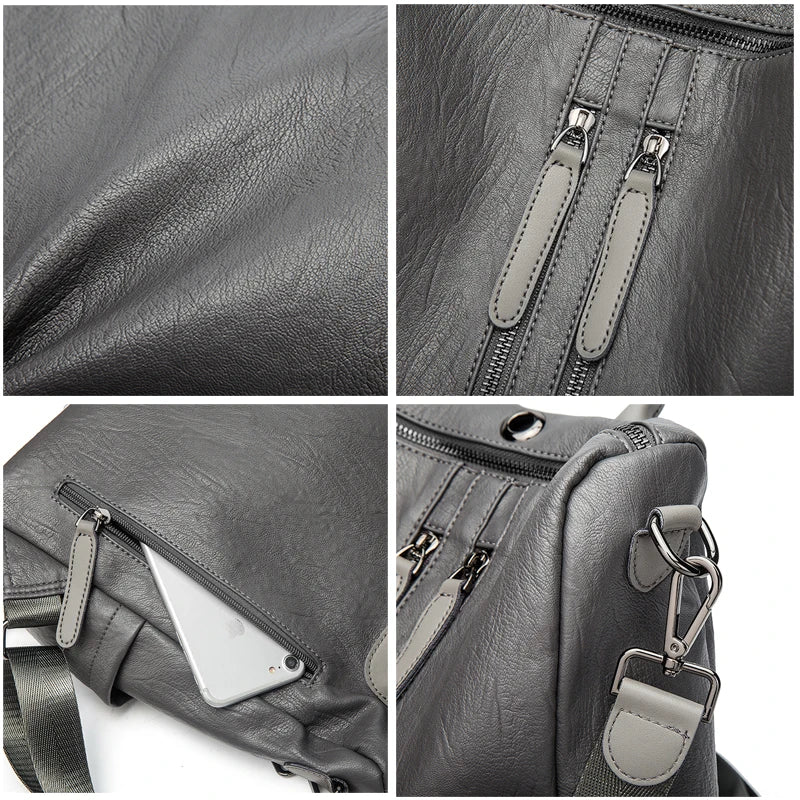 Women Leather Backpacks High Rucksacks Girls Travel Bagpack Ladies Sac Dos