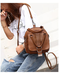 Vintage Women Leather Backpacks Handbags Travel Bagpack School Bags