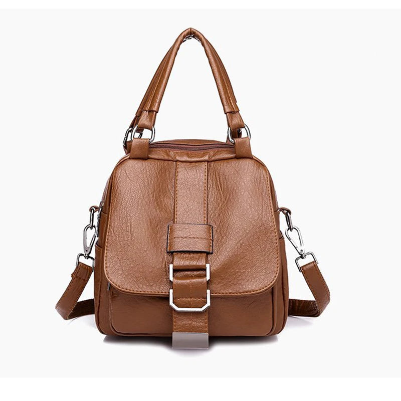 Vintage Women Leather Backpacks Handbags Travel Bagpack School Bags