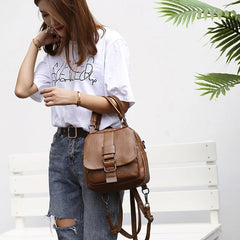 Vintage Women Leather Backpacks Handbags Travel Bagpack School Bags