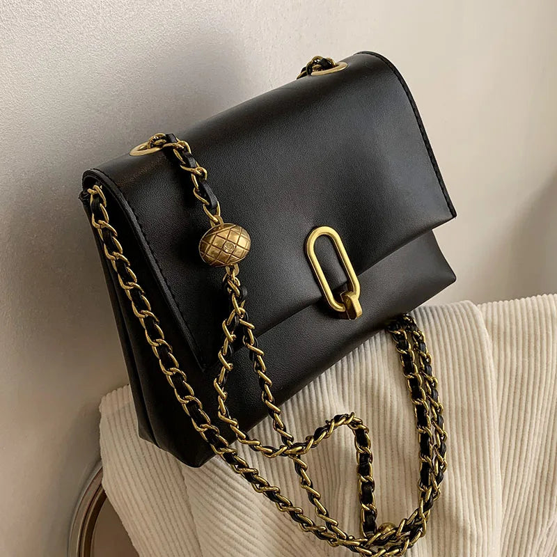 Leather Chain Flap Crossbody Bag Messenger Purse Retro Shoulder Bags