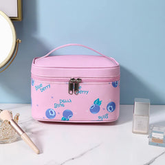 Leather Cosmetic Bag Travel Toiletry Organizer Waterproof Makeup Wash Case