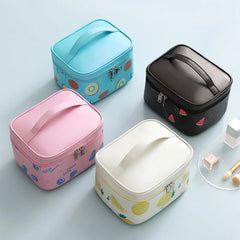 Leather Cosmetic Bag Travel Toiletry Organizer Waterproof Makeup Wash Case