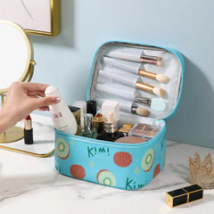 Leather Cosmetic Bag Travel Toiletry Organizer Waterproof Makeup Wash Case