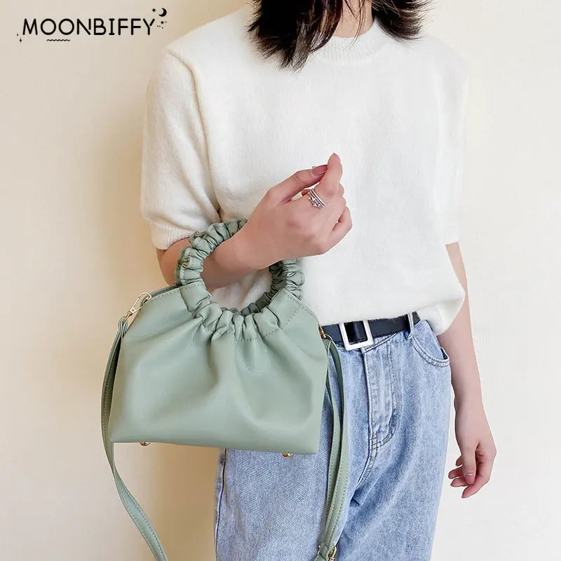 Vintage Leather Handbag Tote Clutch Messenger Shoulder Bag for Women