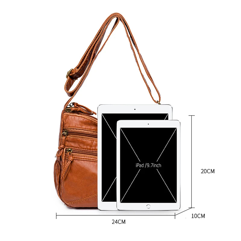 Women Leather Handbags Cell Phone Pocket Lady Female Shoulder Messenger Bag
