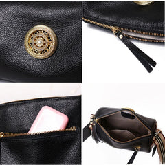Women Leather Handbags Rotating Metal Lock Shoulder Bags Female Messenger Bag