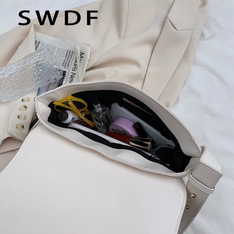 Women Leather Handbags High Vintage Ladies Crossbody Female Casual Shoulder Bag