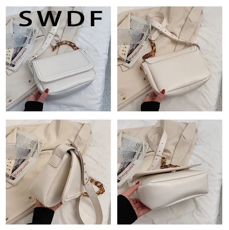 Women Leather Handbags High Vintage Ladies Crossbody Female Casual Shoulder Bag