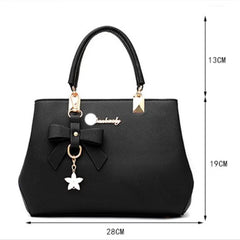 Women Leather Handbags Shoulder Bags Ladies Crossbody Bags Bow Pendant