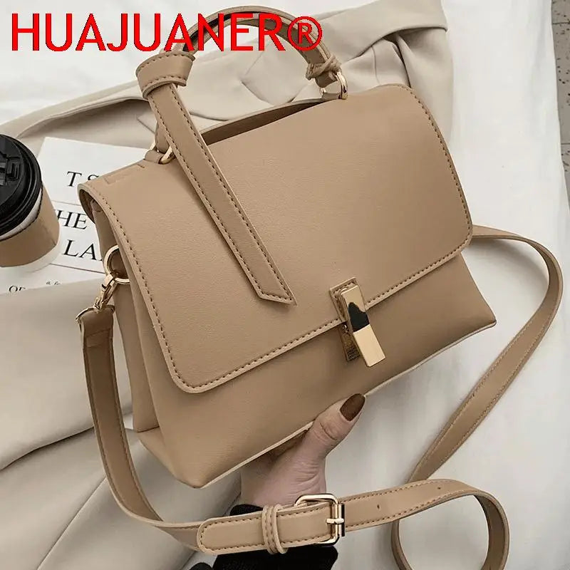 Women Leather Handbags Top-handle Bags Vintage Shoulder Bag for Girls