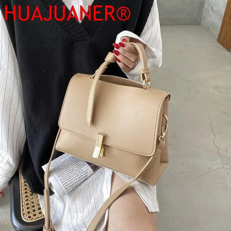 Women Leather Handbags Top-handle Bags Vintage Shoulder Bag for Girls