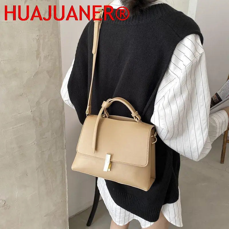 Women Leather Handbags Top-handle Bags Vintage Shoulder Bag for Girls