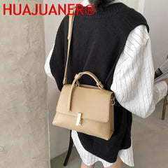 Women Leather Handbags Top-handle Bags Vintage Shoulder Bag for Girls