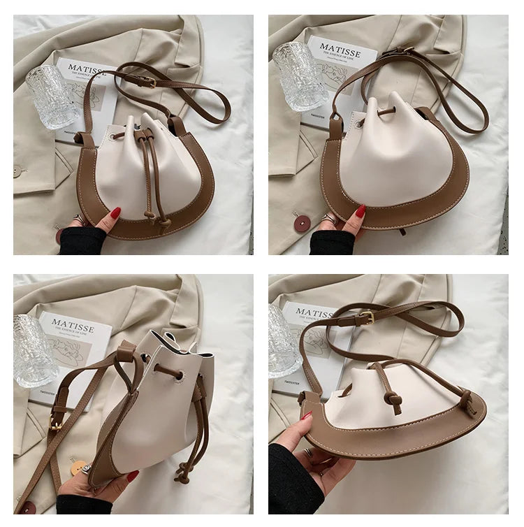 Vintage Leather Crossbody Bag Women, Small Shoulder Purse