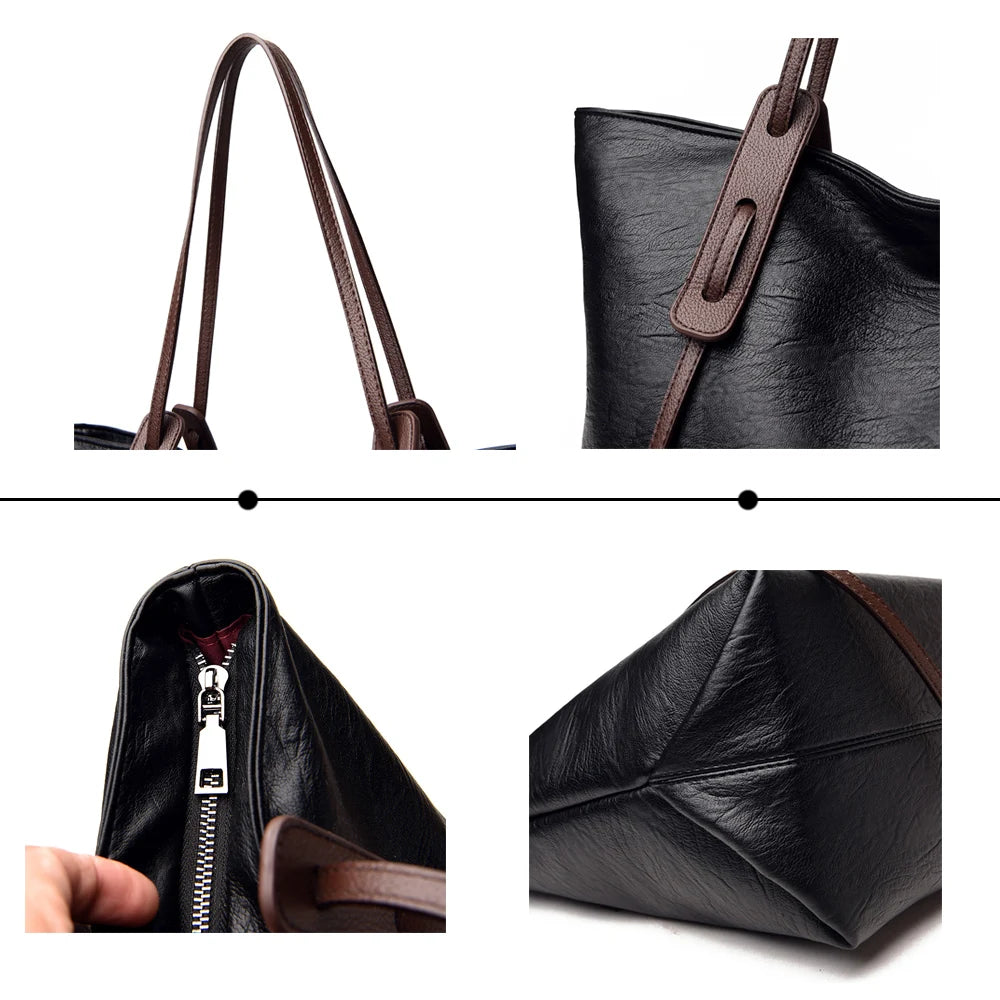 Vintage Women Leather Shoulder Bag Crossbody Tote Top-handle Bags