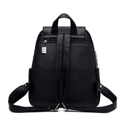Women Leather Backpack High Capacity School Bag for Teenager Girls