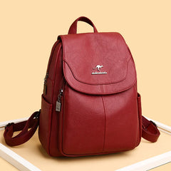 Women Leather High Capacity Backpacks Girls School Bag Travel Backpack