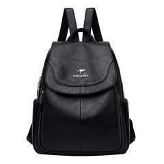 Women Leather High Capacity Backpacks Girls School Bag Travel Backpack