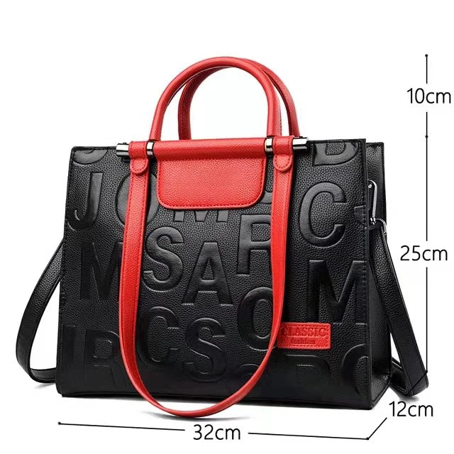 Women Leather Commute Handbag Large Capacity Travel Shoulder Bag Tote Bags