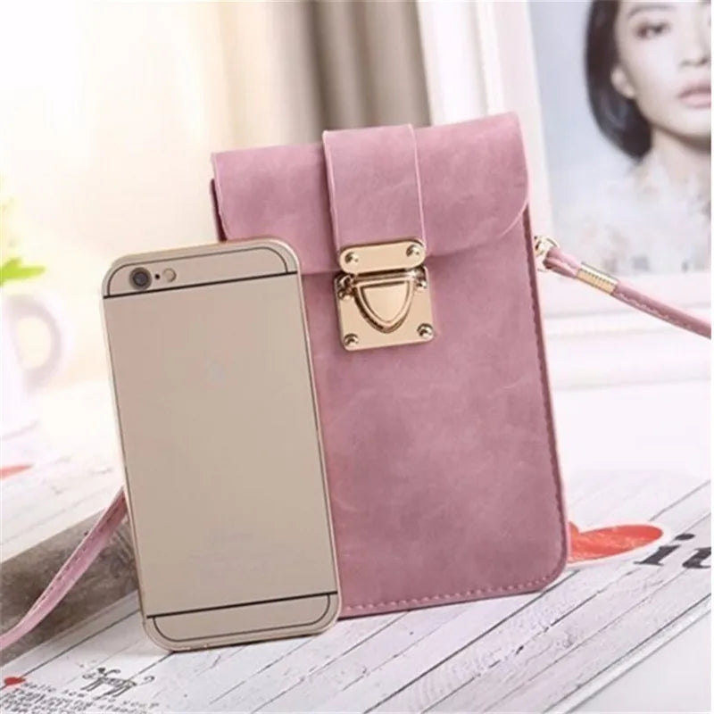 Women Leather Messenger Bag Mini Cellphone Crossbody Clutch Purse