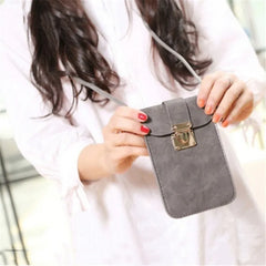 Women Leather Messenger Bag Mini Cellphone Crossbody Clutch Purse