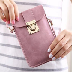 Women Leather Messenger Bag Mini Cellphone Crossbody Clutch Purse
