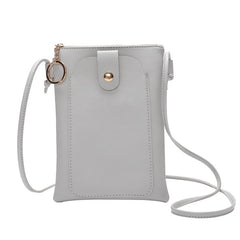 Women Leather Messenger Bag Mini Cell Crossbody Case Clutch Purse Wallet