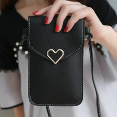Women Leather Messenger Bag Mini Cell Cellphone Pouch Student Crossbody Case
