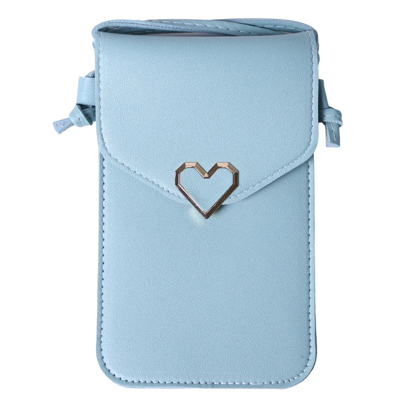 Women Leather Messenger Bag Mini Cell Cellphone Pouch Student Crossbody Case