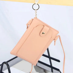 Women Leather Messenger Bag Mini Cell Crossbody Case Clutch Purse Wallet