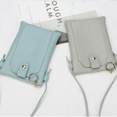 Women Leather Messenger Bag Mini Cell Crossbody Case Clutch Purse Wallet