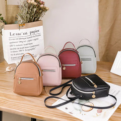 Women PU Leather Mini Backpack Lightweight Waterproof Daybag for Female