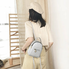 Women PU Leather Mini Backpack Lightweight Waterproof Daybag for Female