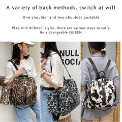 Women Leather Rucksack Handbag Set Large Capacity Shoulder Bag Adjustable Strap