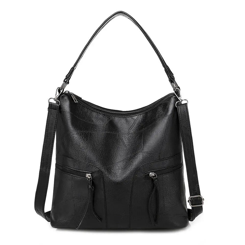 Leather Shoulder Bags Patchwork Crossbody Bag Leather Messenger Bag