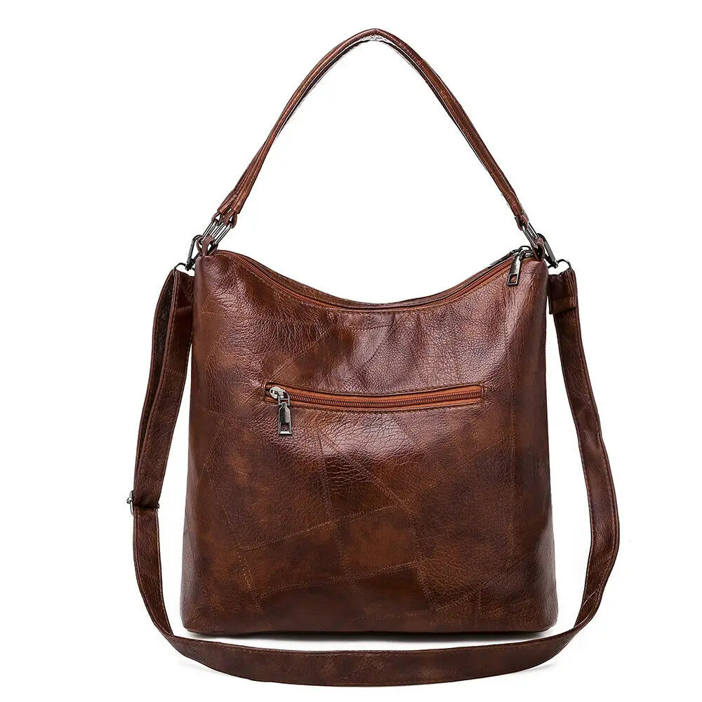 Leather Shoulder Bags Patchwork Crossbody Bag Leather Messenger Bag