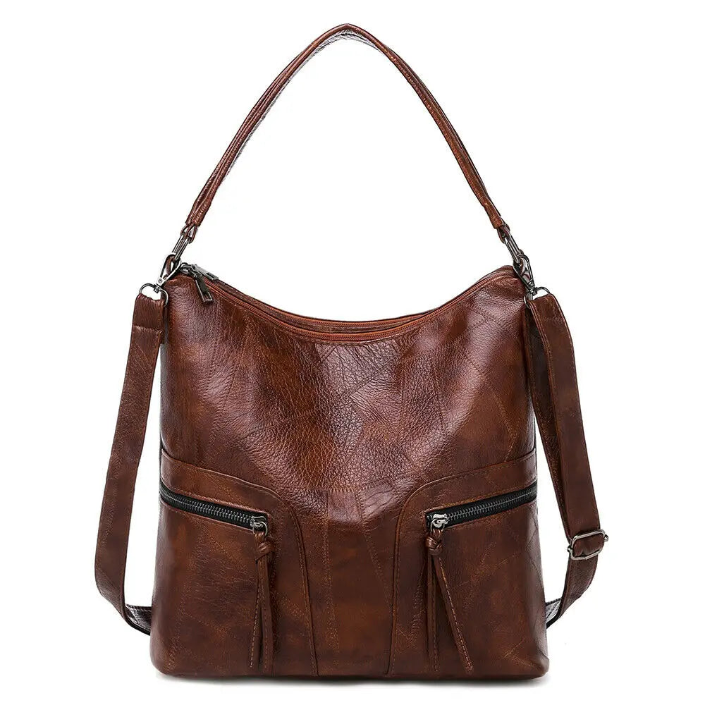 Leather Shoulder Bags Patchwork Crossbody Bag Leather Messenger Bag