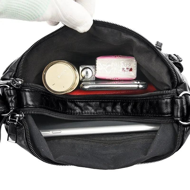 Women Leather Shoulder Handbag Roomy Pockets Crossbody Purse Tote Satchel
