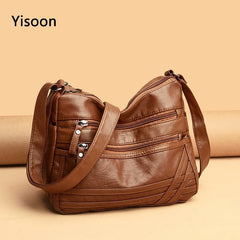 Women Leather Shoulder Handbag Roomy Pockets Crossbody Purse Tote Satchel