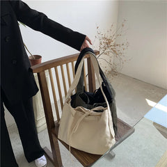 Women Bandage Crossbody Bag Canvas Shoulder Bag Student Bag