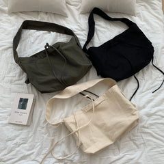 Women Leisure Crossbody Bag Canvas Shoulder Bag Messenger Bag Student Bag