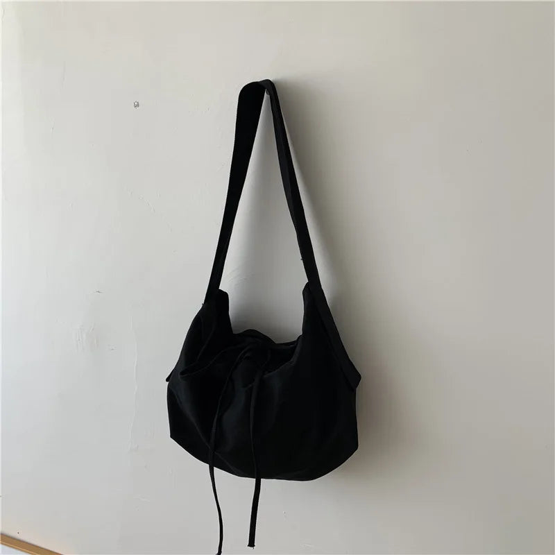 Women Bandage Crossbody Bag Canvas Shoulder Bag Student Bag