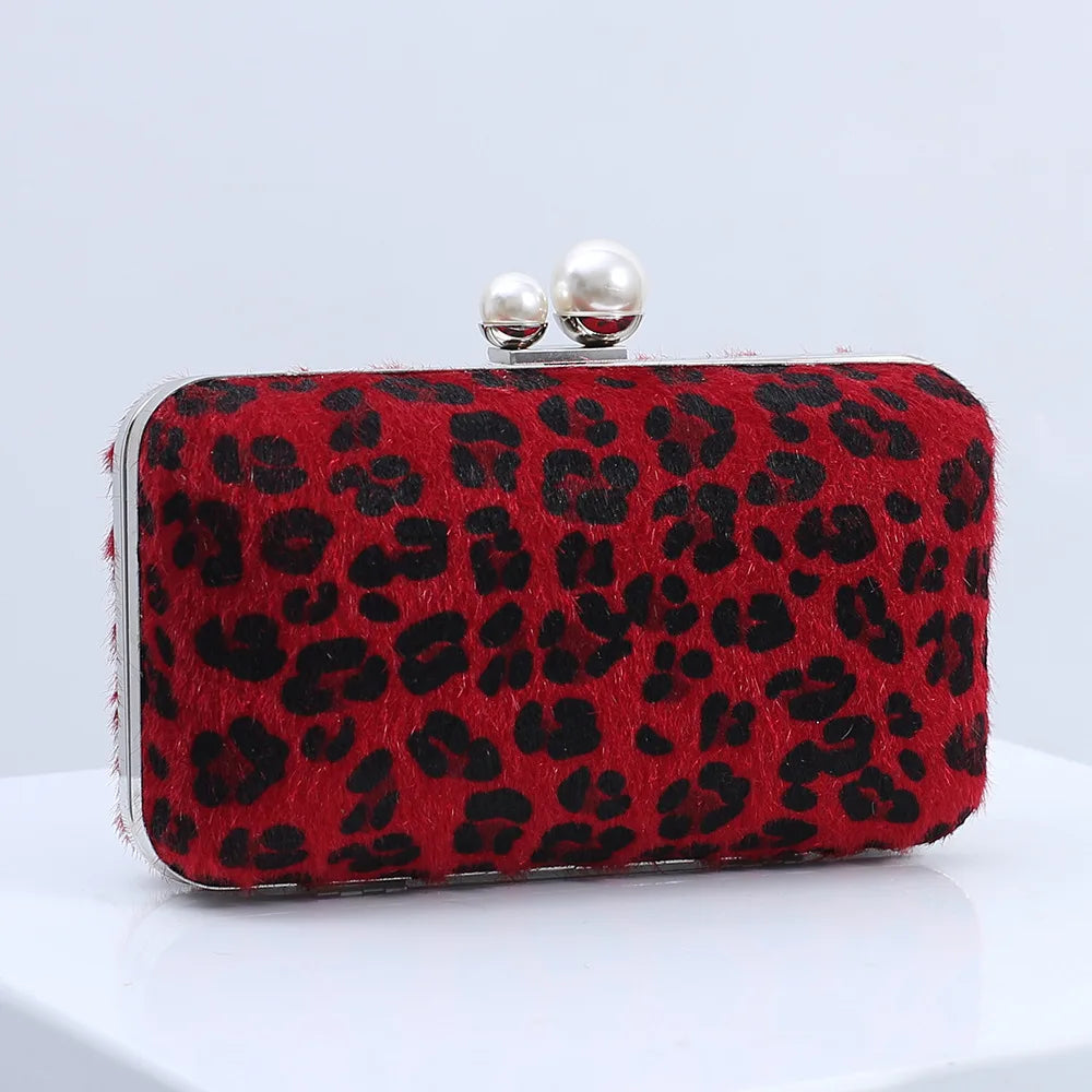 Leopard Print Evening Bag Wedding Cocktail Party Clutch