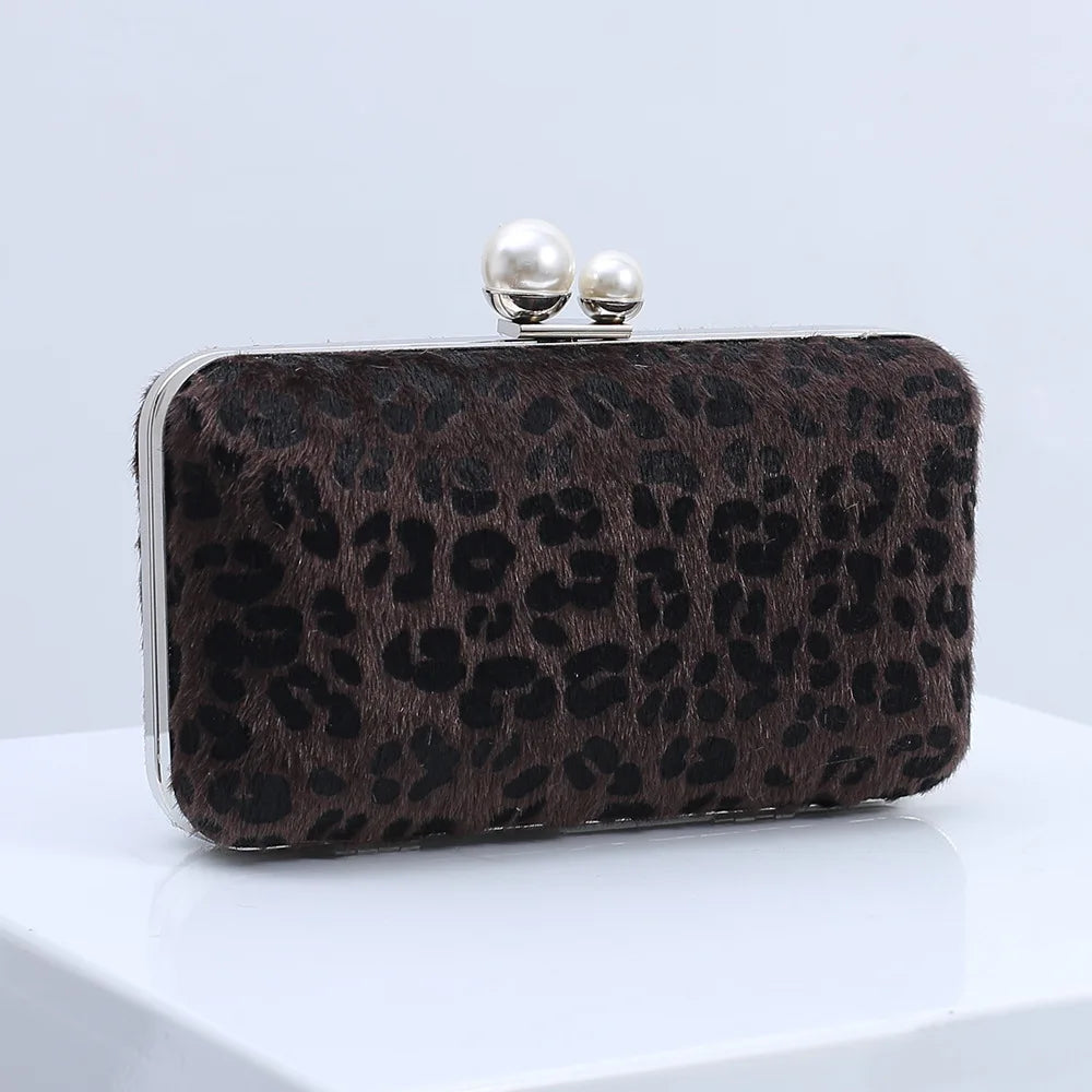 Leopard Print Evening Bag Wedding Cocktail Party Clutch