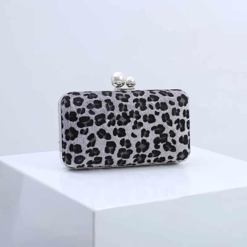 Leopard Print Evening Bag Wedding Cocktail Party Clutch