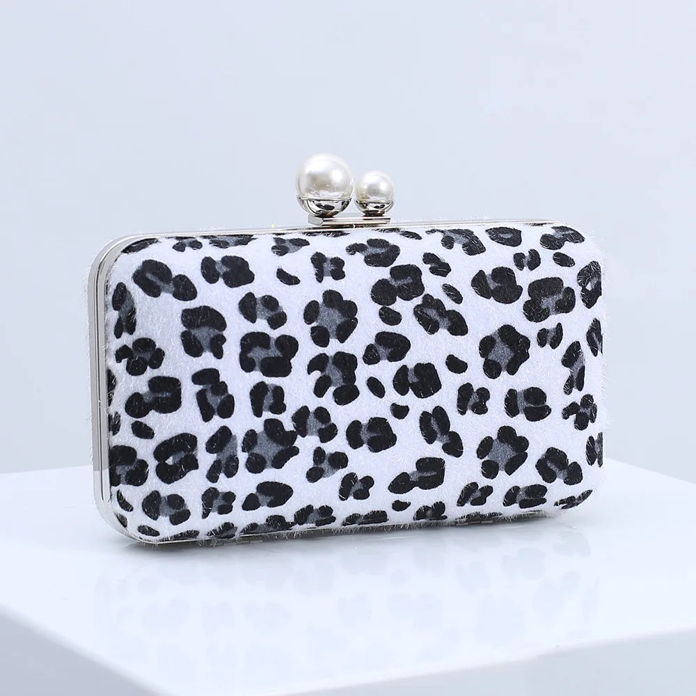 Leopard Print Evening Bag Wedding Cocktail Party Clutch