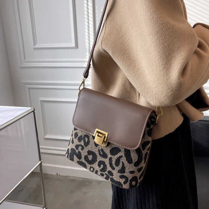 Leopard Print Cross-body Bag with Adjustable Strap