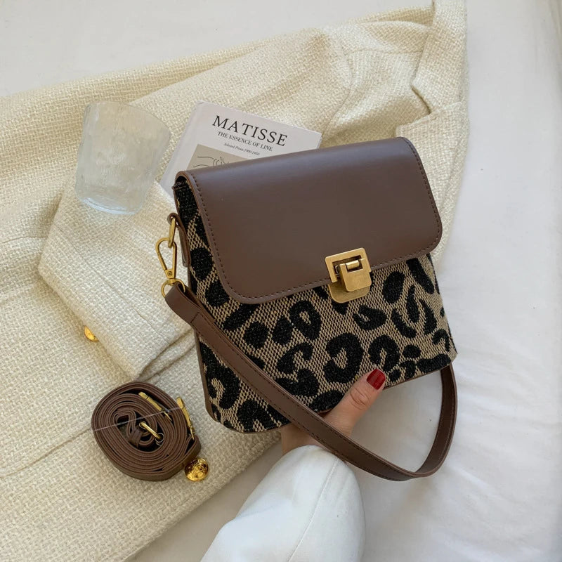 Leopard Print Cross-body Bag with Adjustable Strap